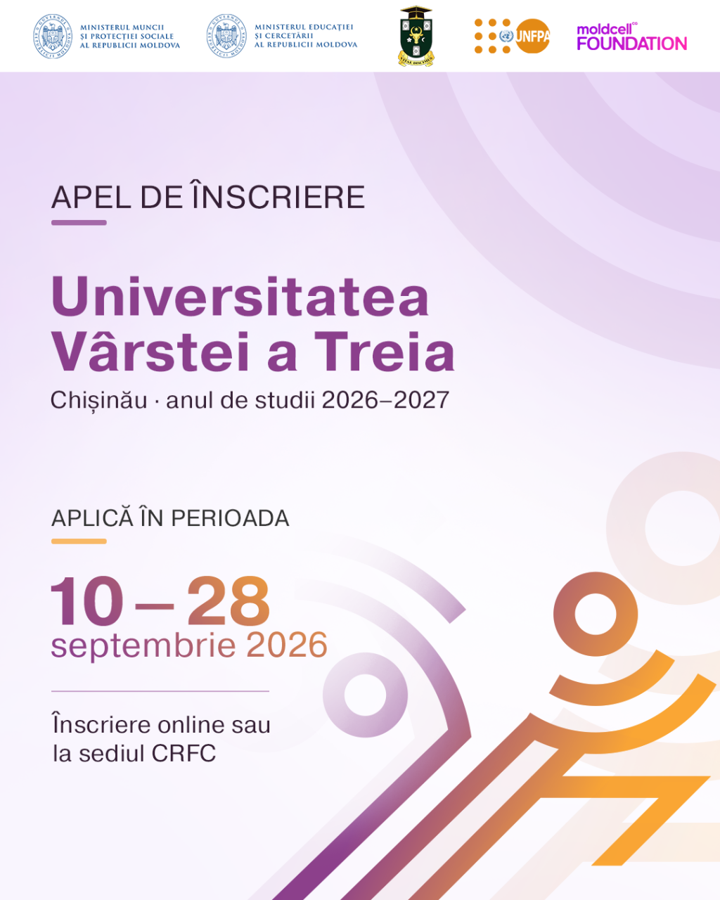 Înscrierile sunt deschise la Universitatea Vârstei a III-a!
