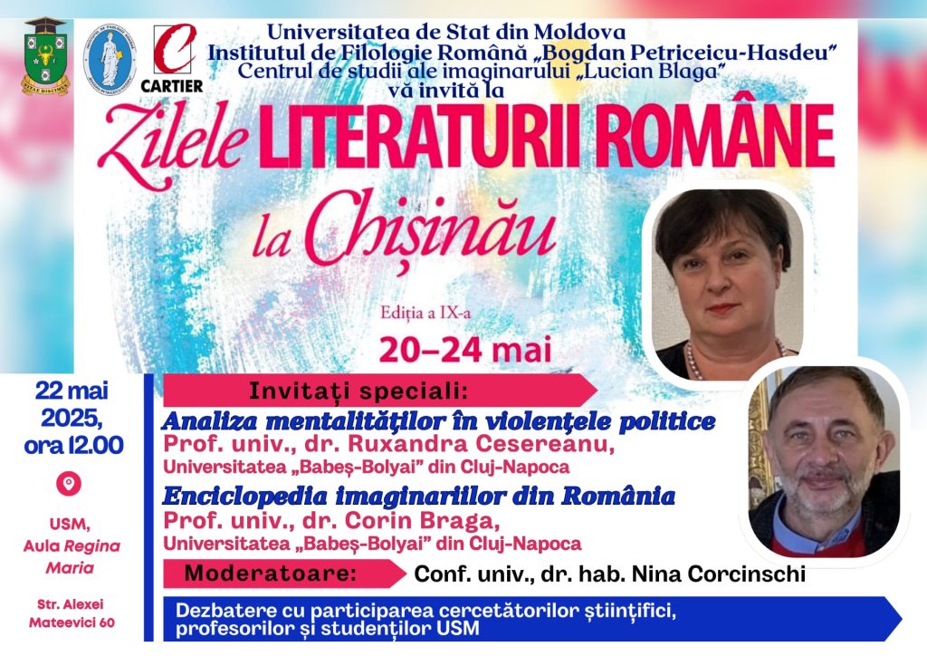 Anunț: Evenimente dedicate Zilelor Literaturii Române la Chișinău