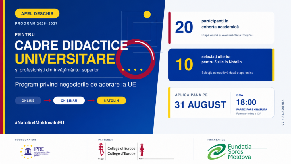 Apel de participare: PROGRAMUL DE INSTRUIRE PRIVIND NEGOCIERILE DE ADERARE