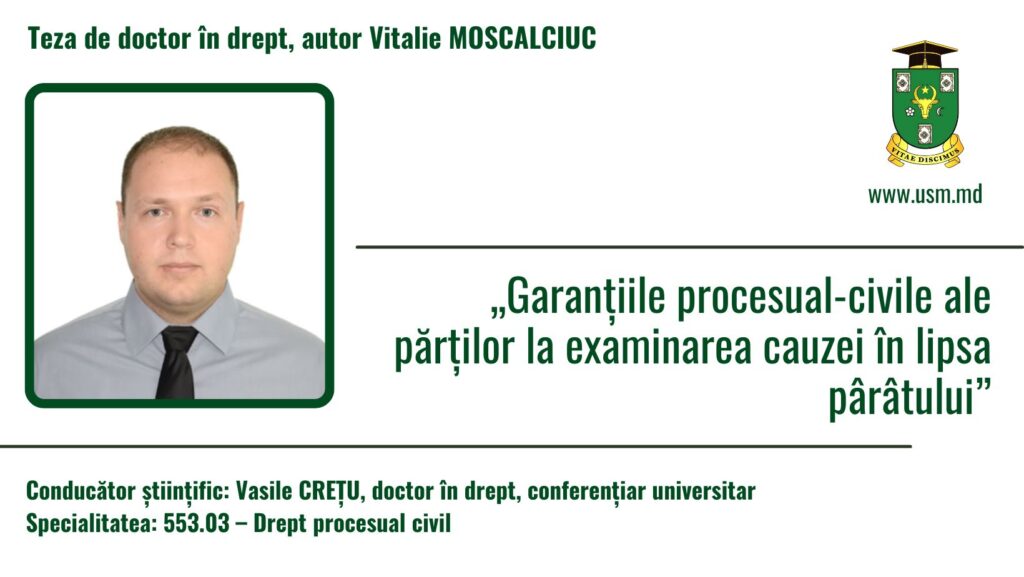 Aviz privind susținerea tezei de doctor în drept