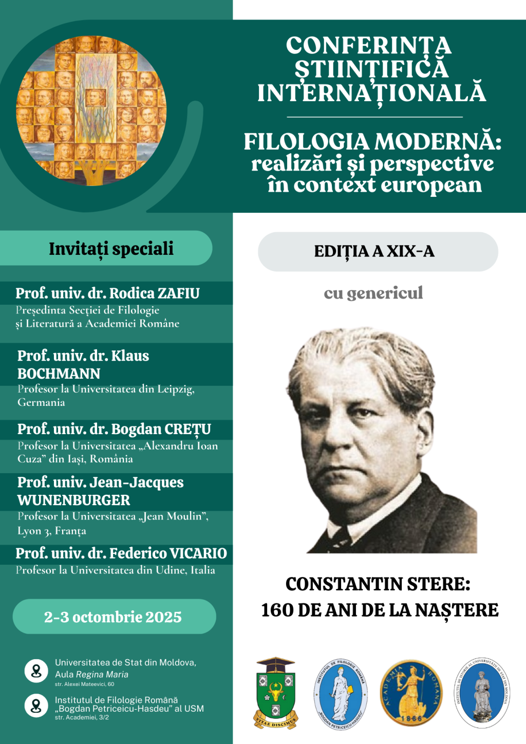 160 de ani de la nașterea lui Constantin Stere – temă centrală a Conferinței internaționale „Filologia modernă” desfășurată la USM