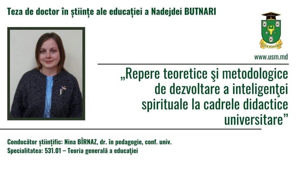 Anunț privind susținerea tezei de doctor în științe ale educației