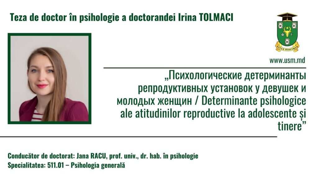 Anunț privind susținerea tezei de doctor în psihologie