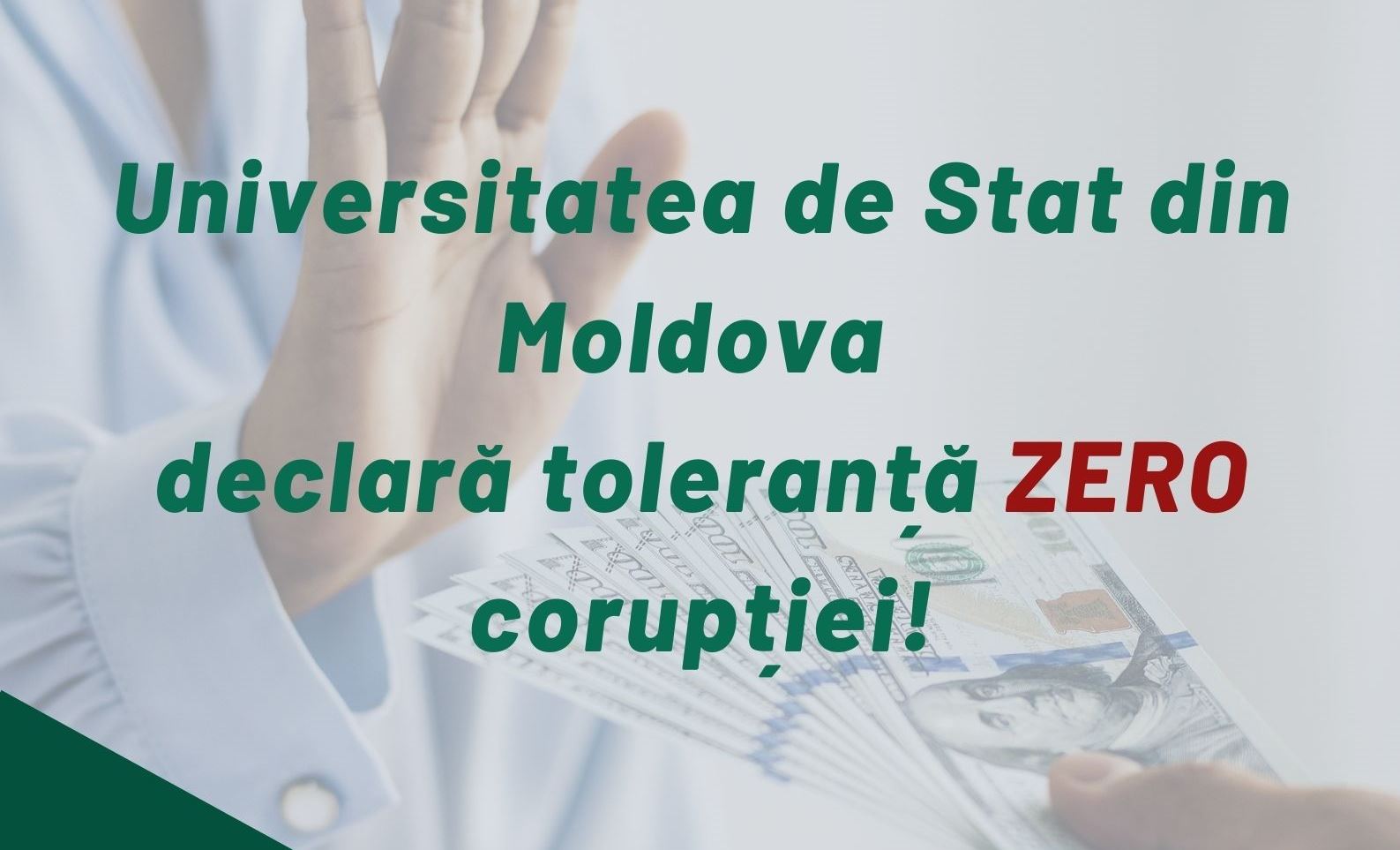 Universitatea de Stat din Moldova declară toleranță zero corupției