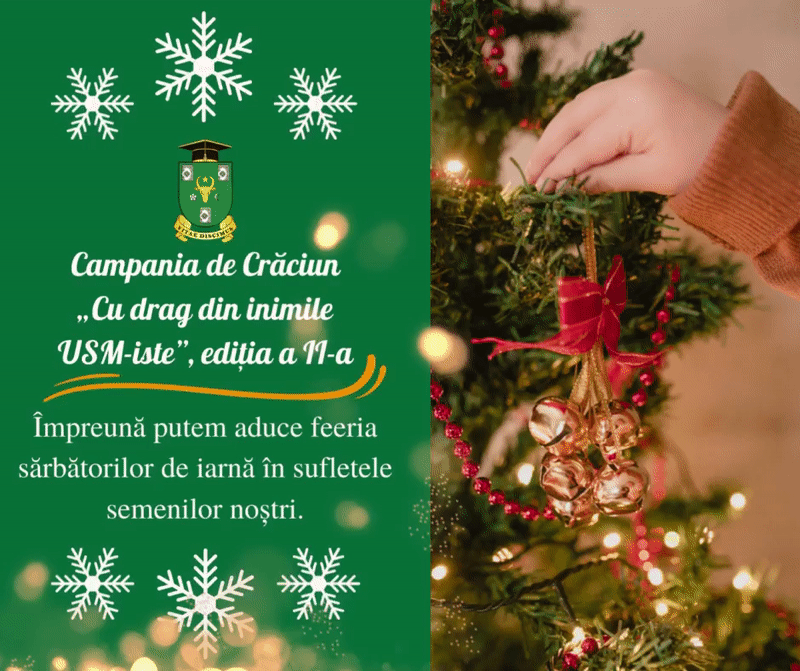 Universitatea de Stat din Moldova continuă Campania de Crăciun „Cu drag din inimile USM-iste”, ediția a II-a