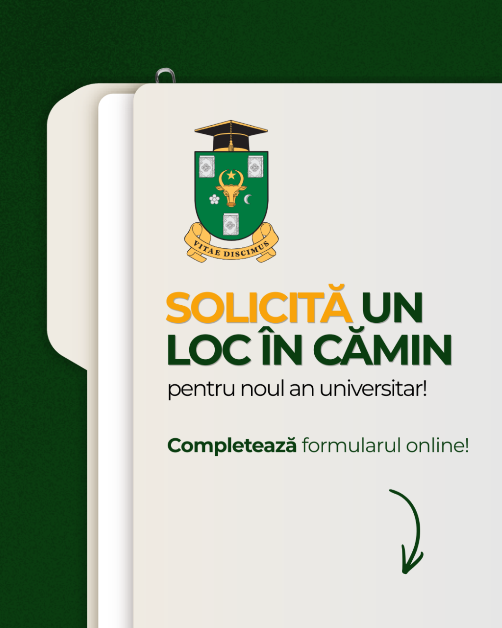 Solicită un loc în cămin pentru noul an universitar!