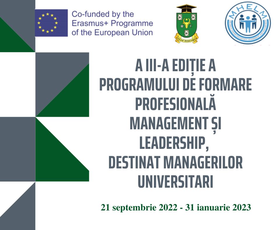 Instruirea în cadrul programului Management și Leadership pentru cel de-al treilea grup de manageri universitari, va fi lansată la 21 septembrie
