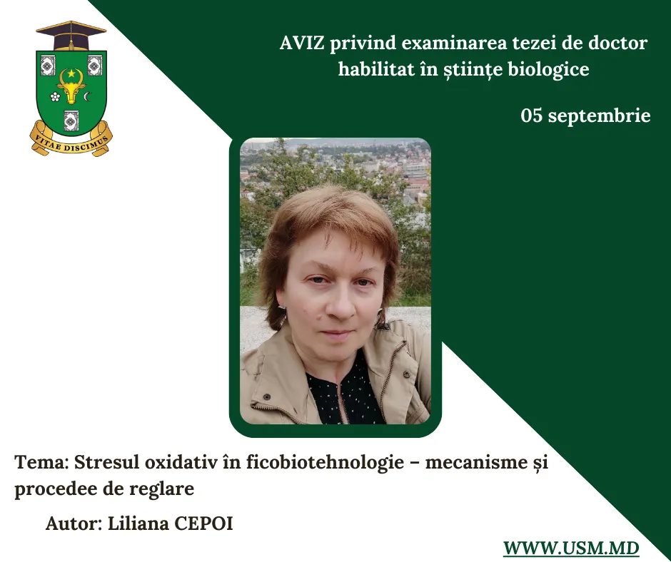 AVIZ privind examinarea tezei de doctor habilitat în științe biologice